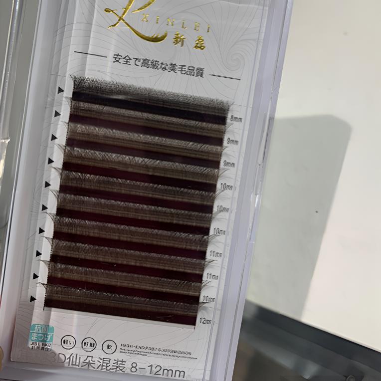 睫毛精品焦糖色三叶草混装0.05 8-12mm