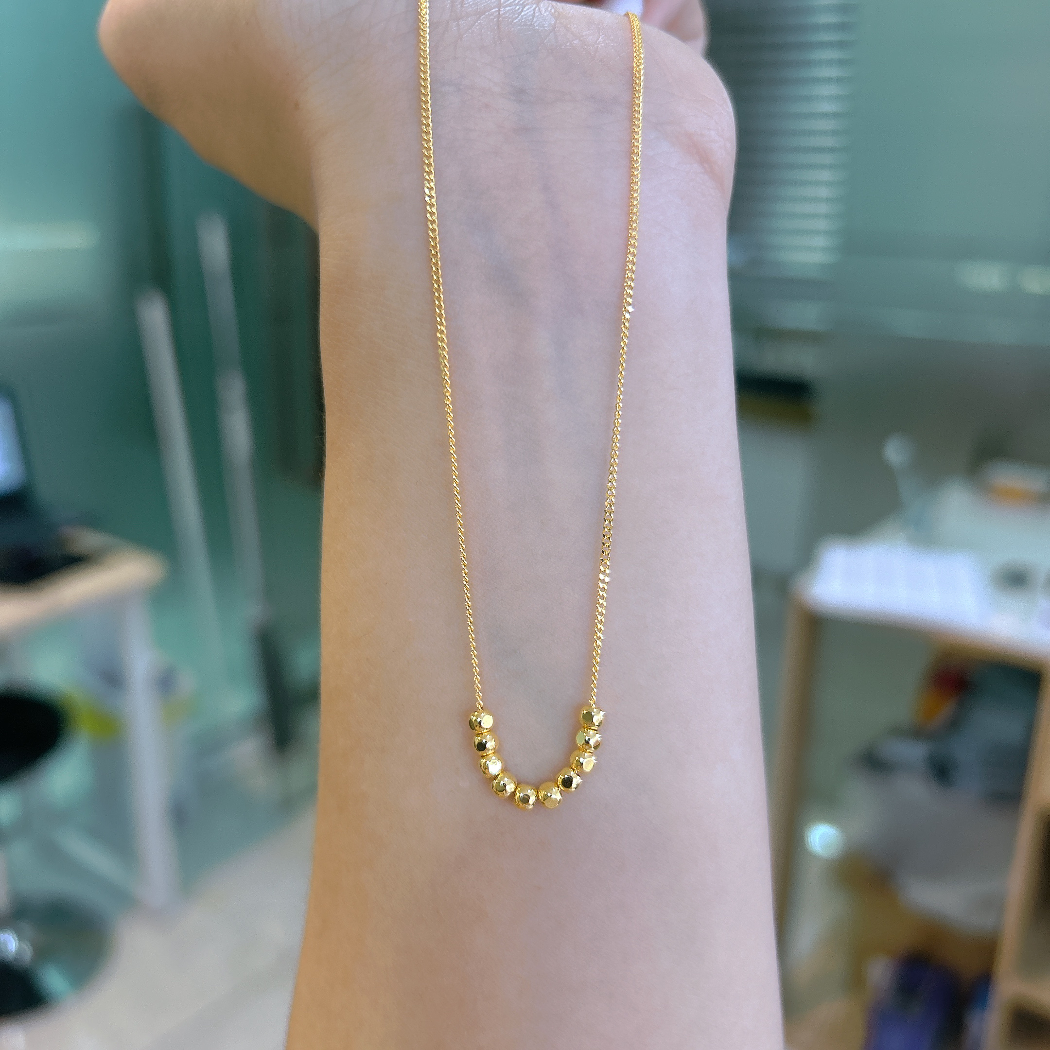 5G工艺轻奢百搭足金999十全十美小方糖项链
