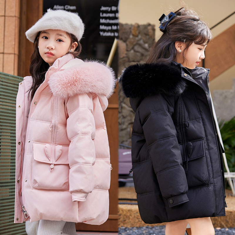 中大童羽绒服女童儿童中长款洋气加厚羽绒服冬季外套【金妈专属】