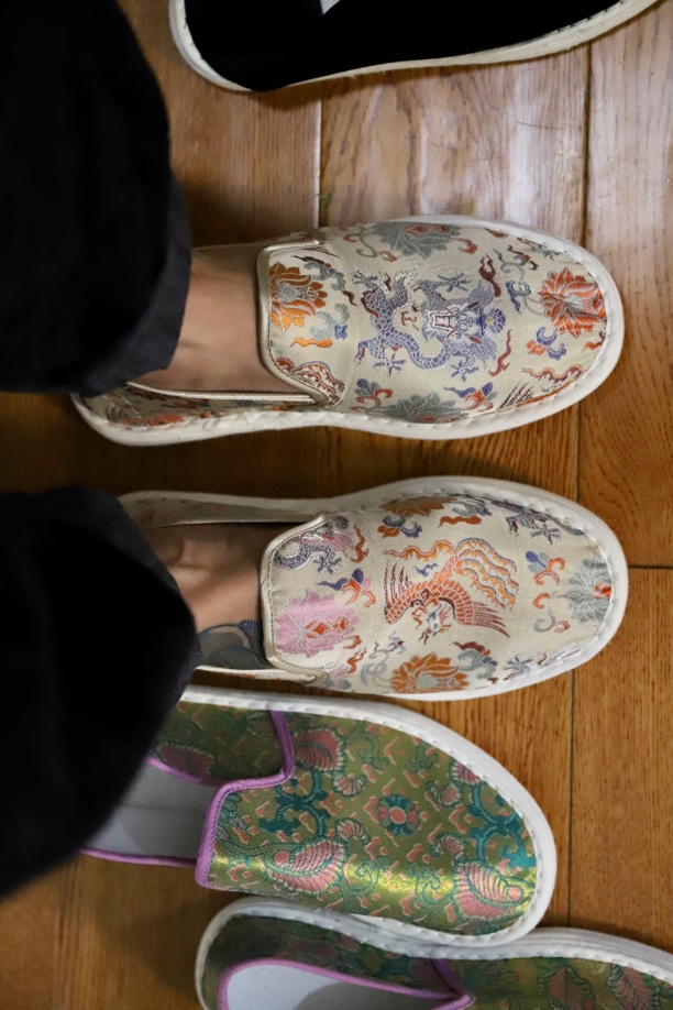 山岚色彩 千层底布鞋 龙凤穿莲