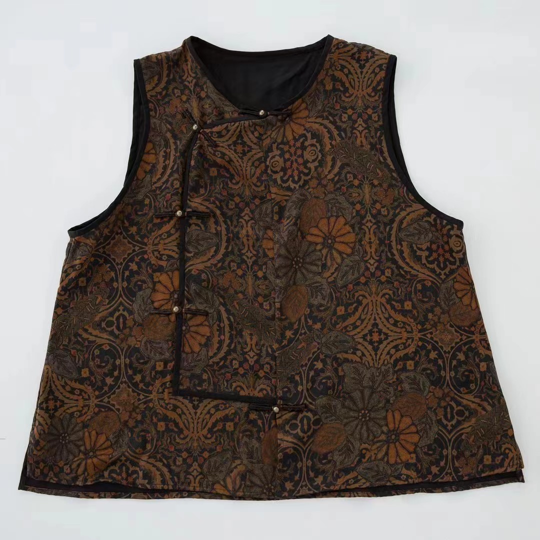 【小姨】分享垒土原创设计复古花马夹，衣长61/112胸围