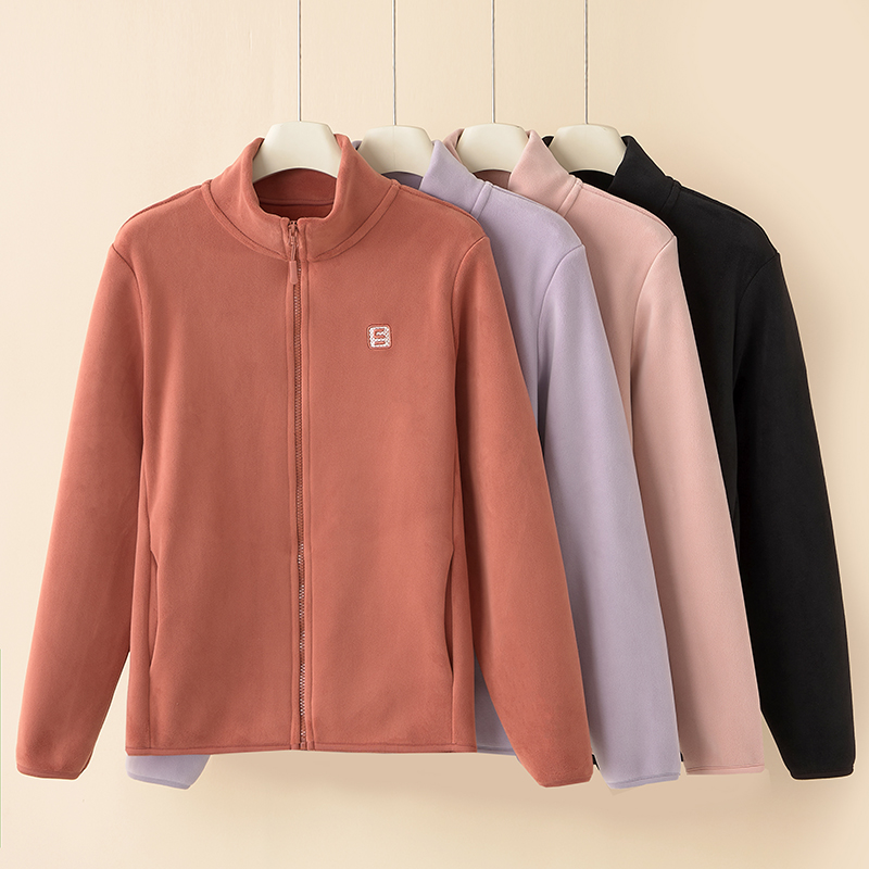 猫有范男女云感外套加绒加厚奥粒绒上衣防风衣保暖立领户外抓绒衣