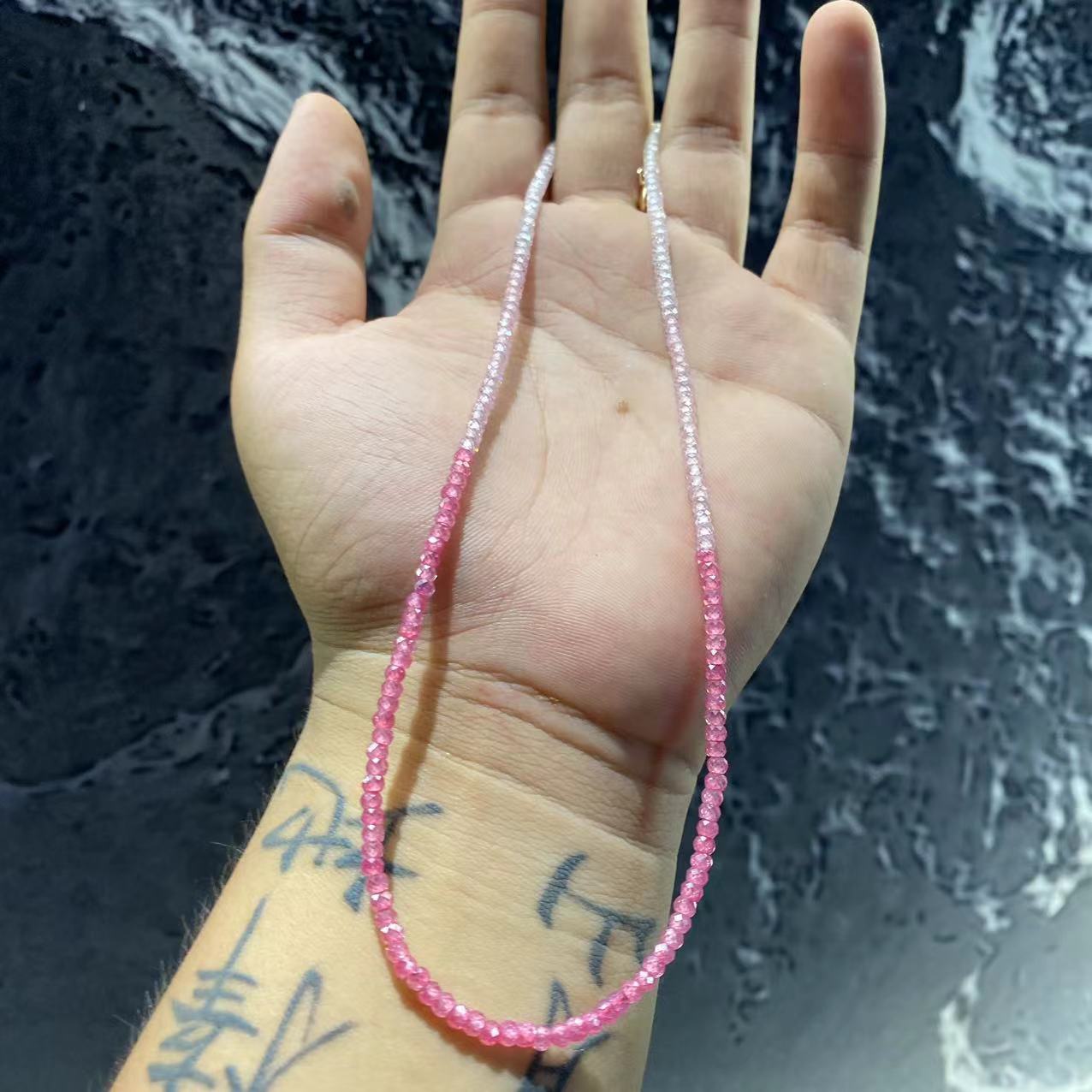 陨石玻璃吊坠 D198 粉色玻璃项坠