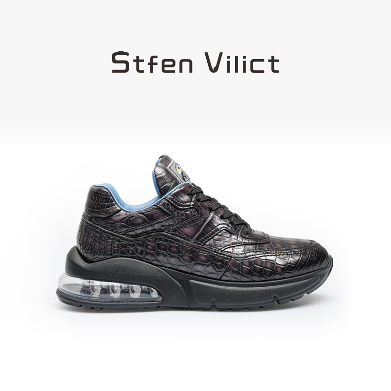 威廉史蒂芬休闲双拼鳄鱼皮运动百搭款板鞋休闲鞋男士男鞋SV027