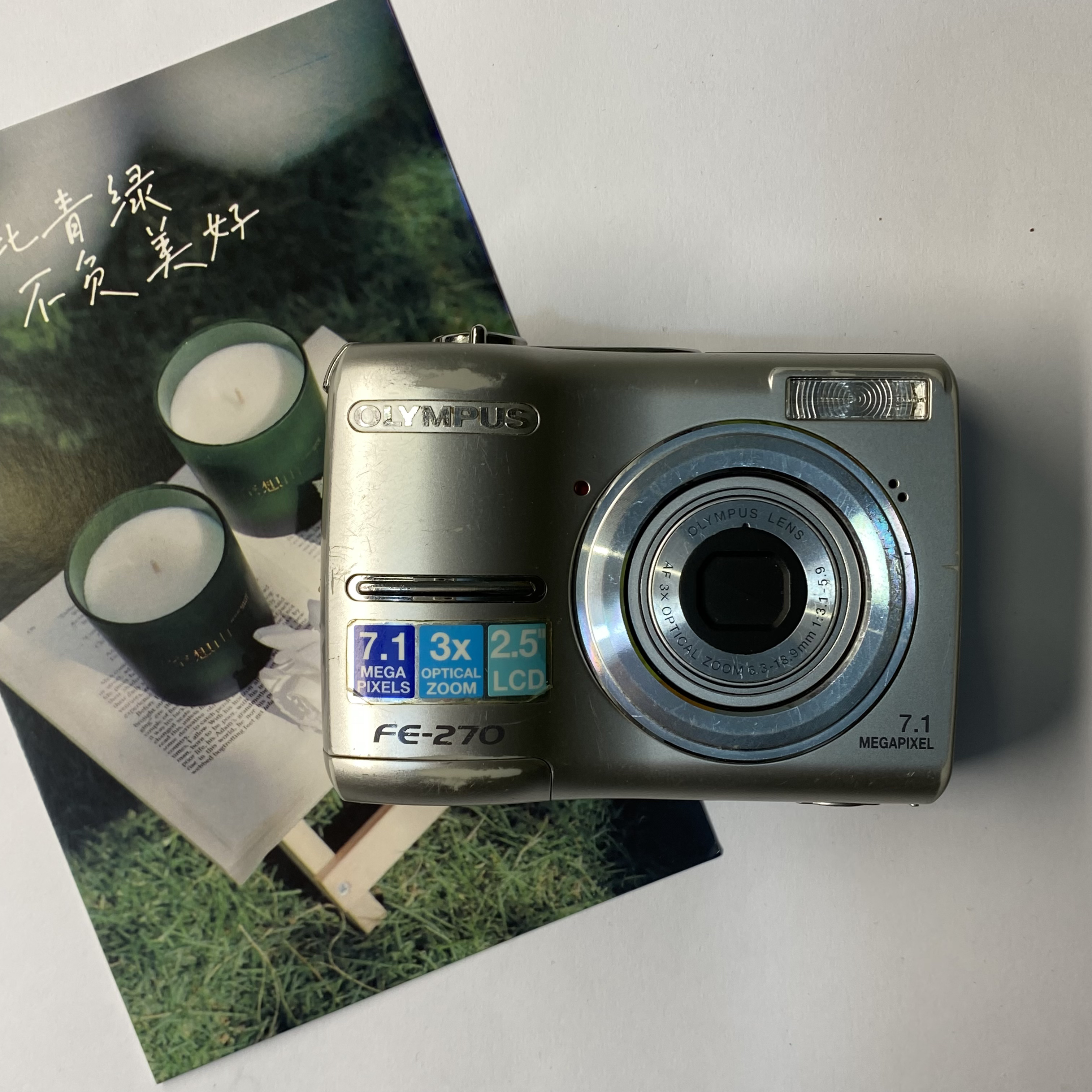 9新 Olympus/奥林巴斯 FE270五号电池自配送原装32mxd内存卡.卡贵