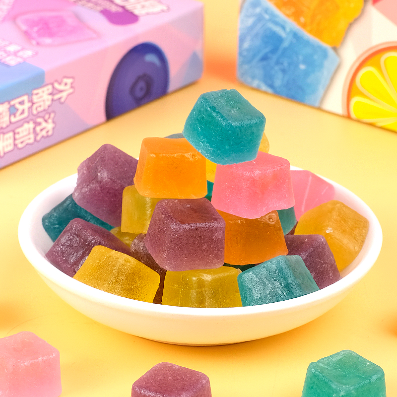 水晶琥珀糖少女心宝石糖咀嚼声控糖果网红钻石糖零食果味清甜果香