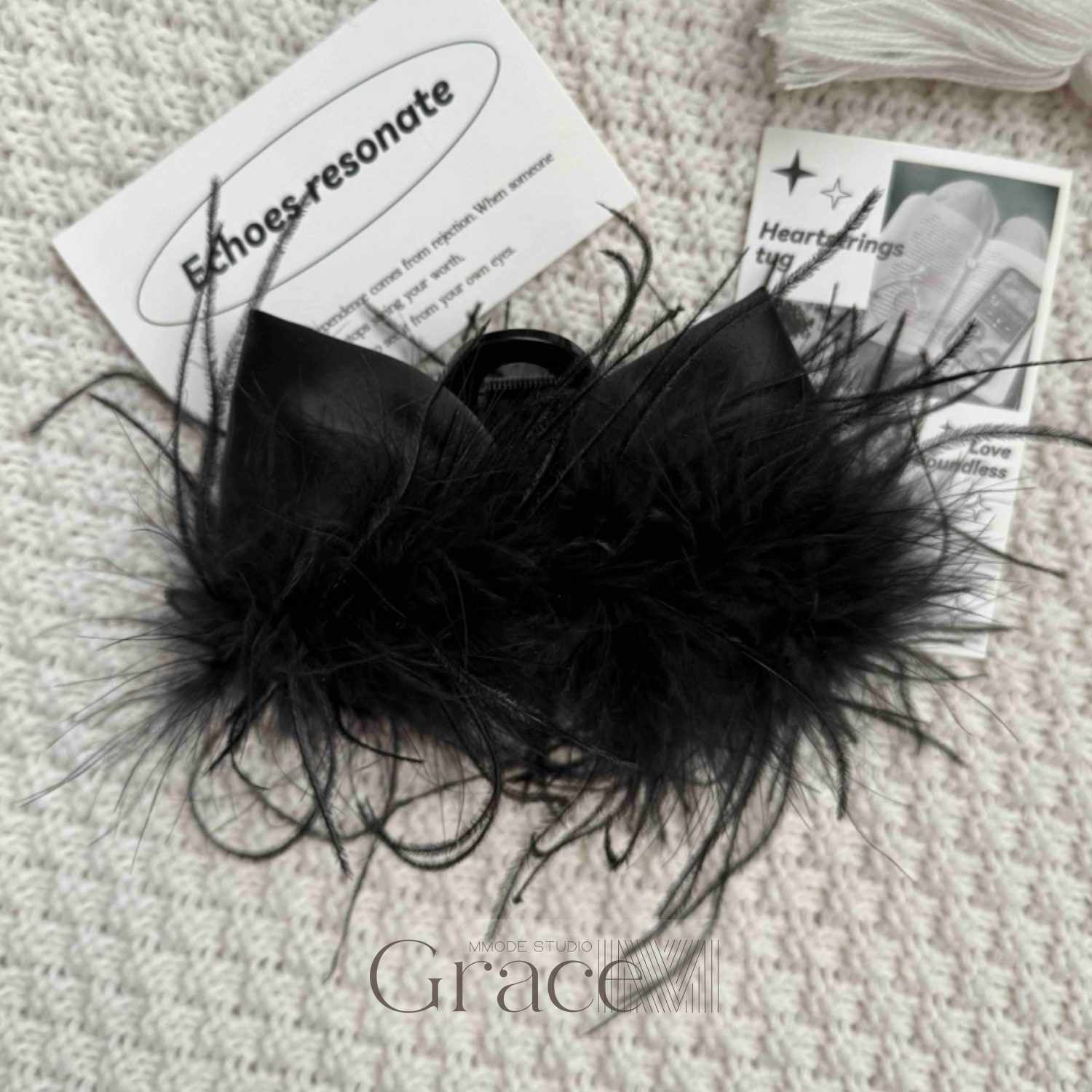 「卢森堡毛毛」韩国2024秋冬上新秋冬新款大抓夹鲨鱼夹后盘发抓夹