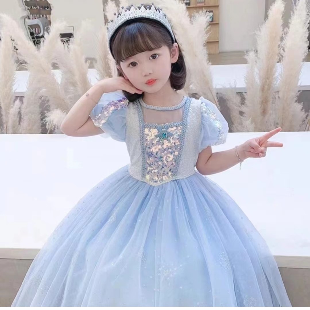 冰雪奇缘爱莎公主裙女童夏装艾莎裙子新款儿童正版生日礼服连衣裙