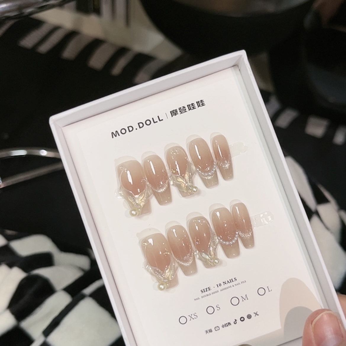 【人鱼】2025新款高级感秋冬腮咖泡泡珠鱼尾轻奢新款纯手工穿戴甲