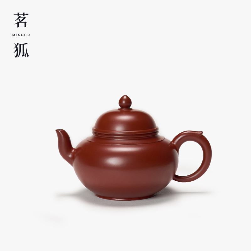 【侯东杰·笑樱】朱泥潮州手拉壶 纯手工大红袍泥紫砂高颜值茶具茶器