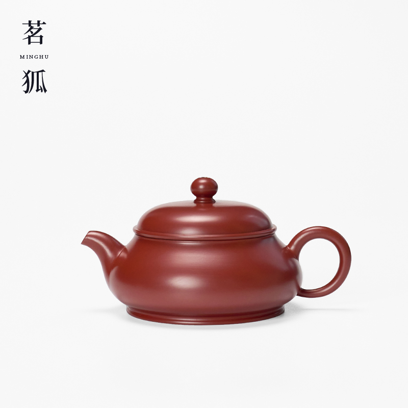 【章广鑫·明炉】朱泥潮州手拉壶 老安顺扁水平西施贵妃德钟文旦侧把