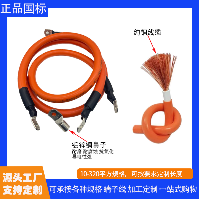 工厂免费加工定制电镀滚筒线缆10~320平方电缆加工定制导电头端子