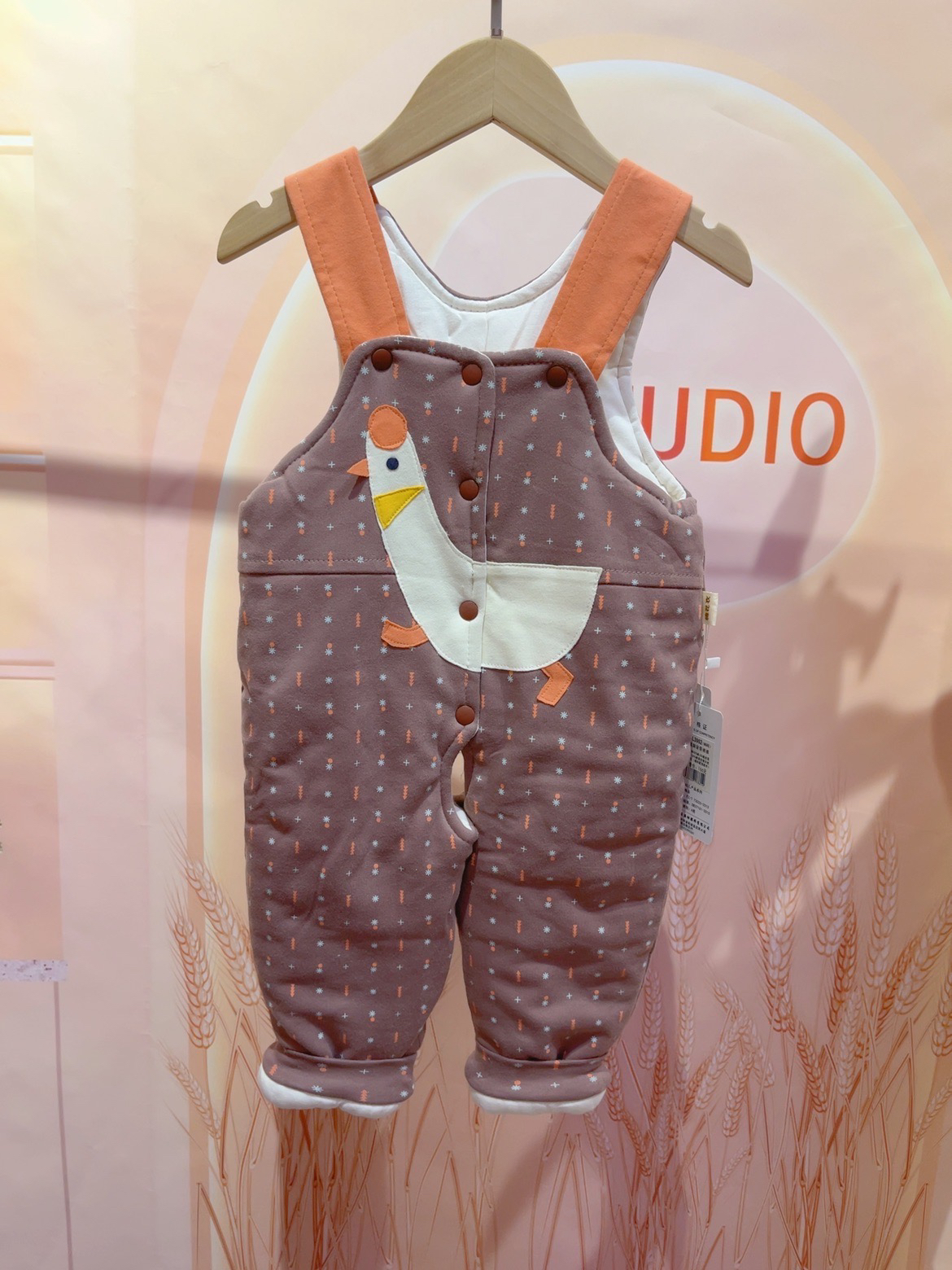 婴幼儿背带棉花裤婴儿宝宝新生儿儿童开裆背带裤外穿纯棉婴童开档