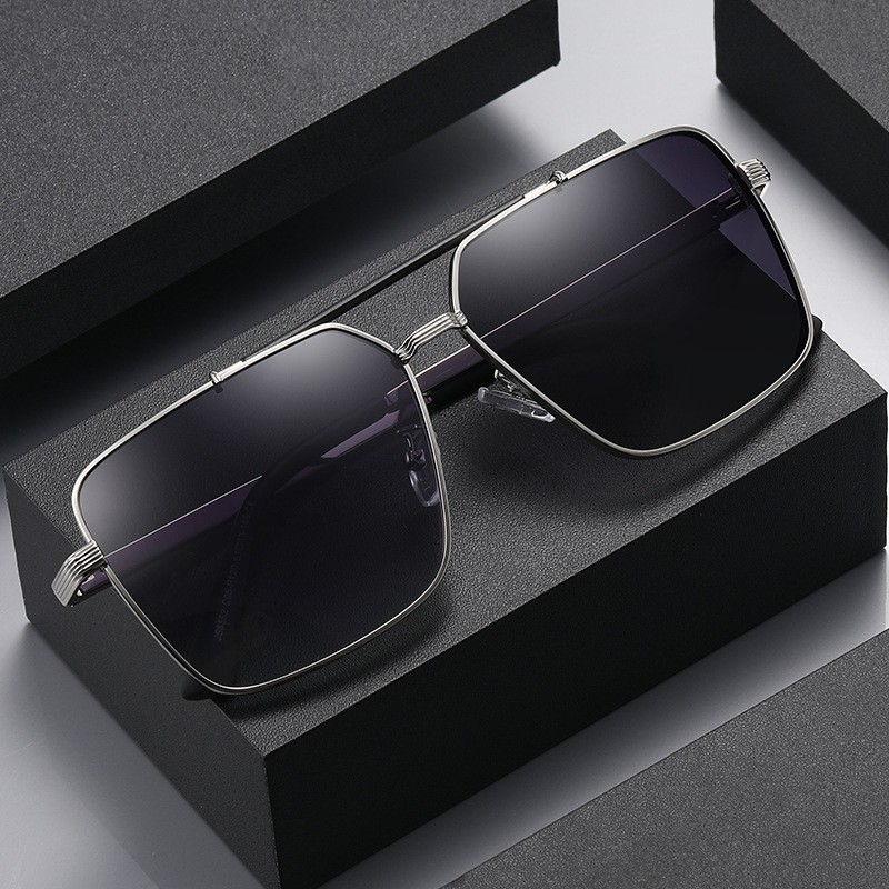 千恋男士墨镜时尚太阳镜潮流防紫外线偏光大框双梁高档司机开车镜