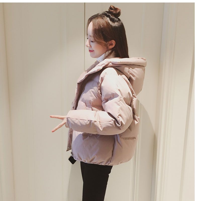 高档次2023新款白鸭绒女冬短款韩版宽松加厚羽绒服学生小个子爆款