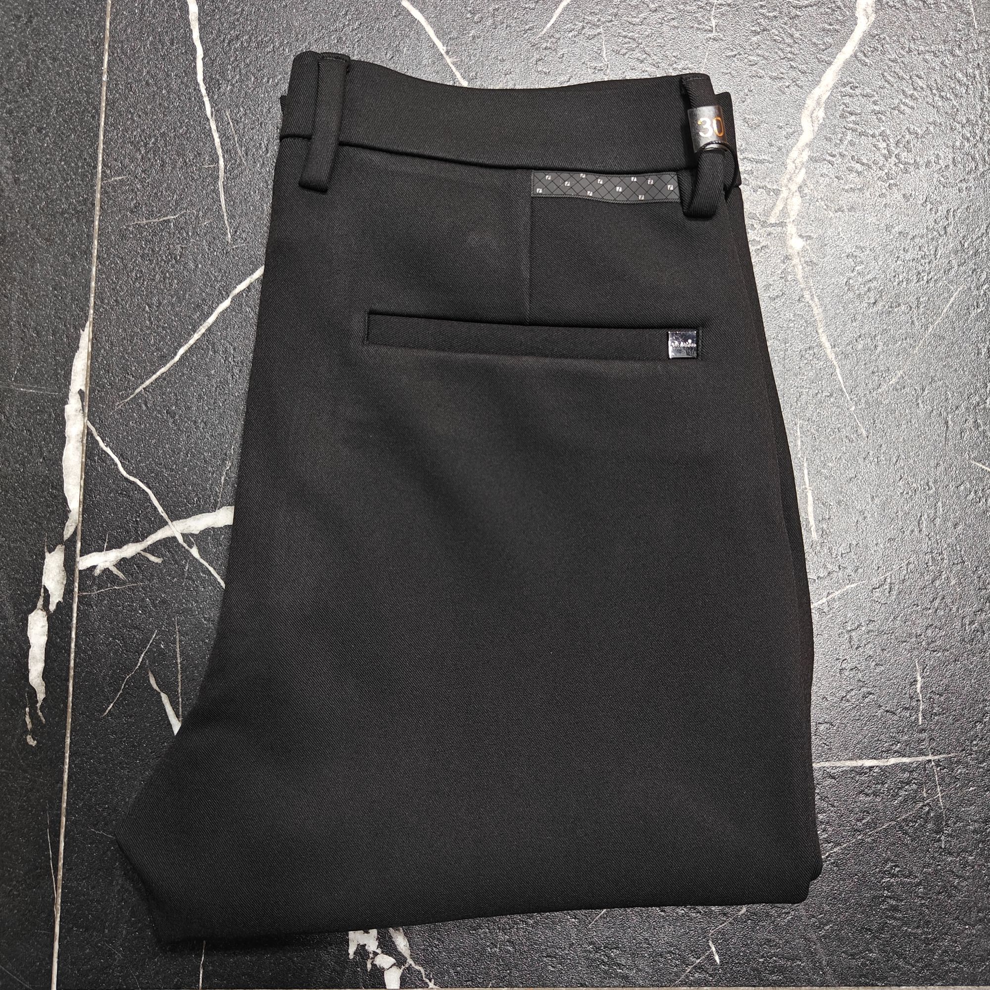 舞动高尔夫轻奢潮流黑色百搭时尚男士秋冬弹力经典带钻西裤修身