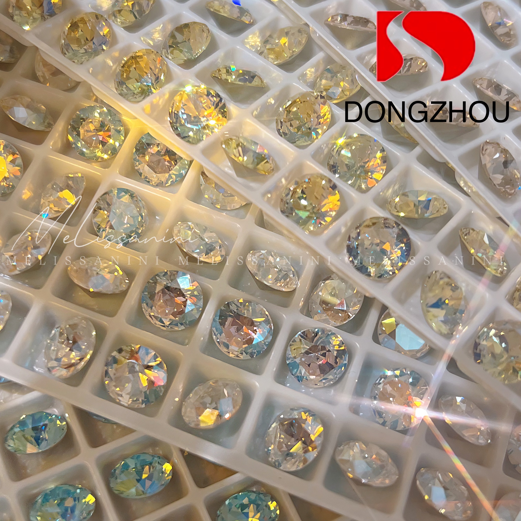 东洲【8mm圆尖】堆钻填缝多色尖底高品质爆闪美甲钻指甲饰品