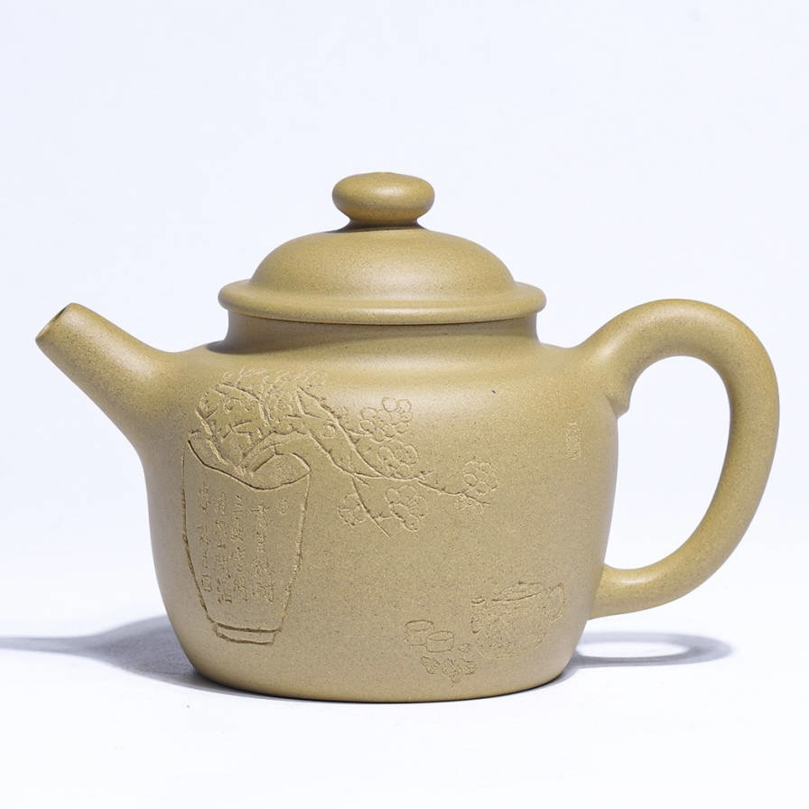 圈扭壶原矿本山绿泥260cc纯手工家用莲子壶水平壶紫砂茶壶紫砂壶