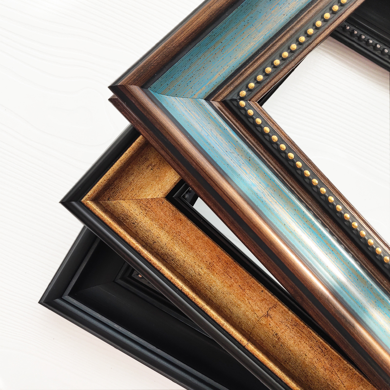 宽版欧式油画框外框装裱数字油画框油画板复古美式装饰ps树脂框