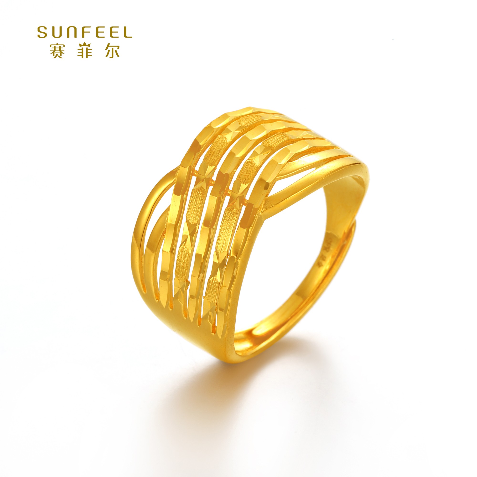 SUNFEEL/赛菲尔【一店】足金5G无限爱线条艺术戒指5GJ00230