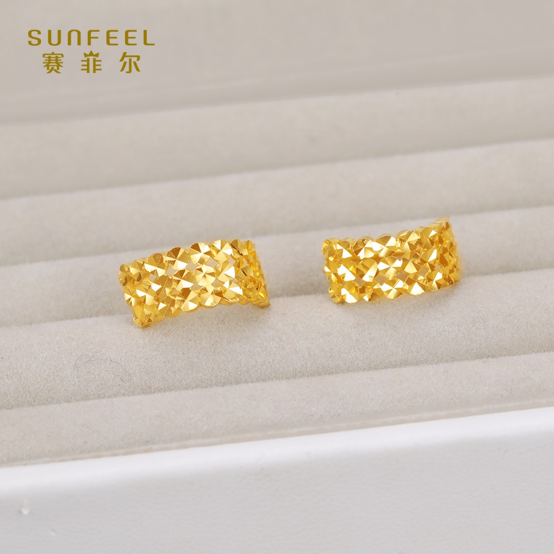 SUNFEEL/赛菲尔【十店】足金仿钻耳环HDA00005/HR050027