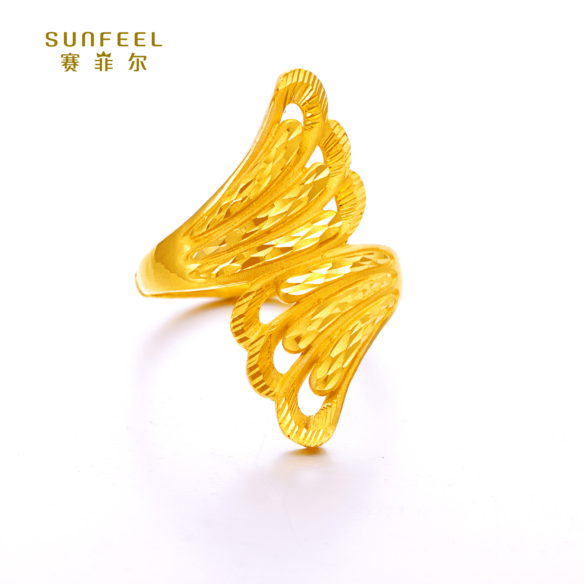 SUNFEEL/赛菲尔【授权店】足金金光凤尾戒指JDA06012/HJ050717