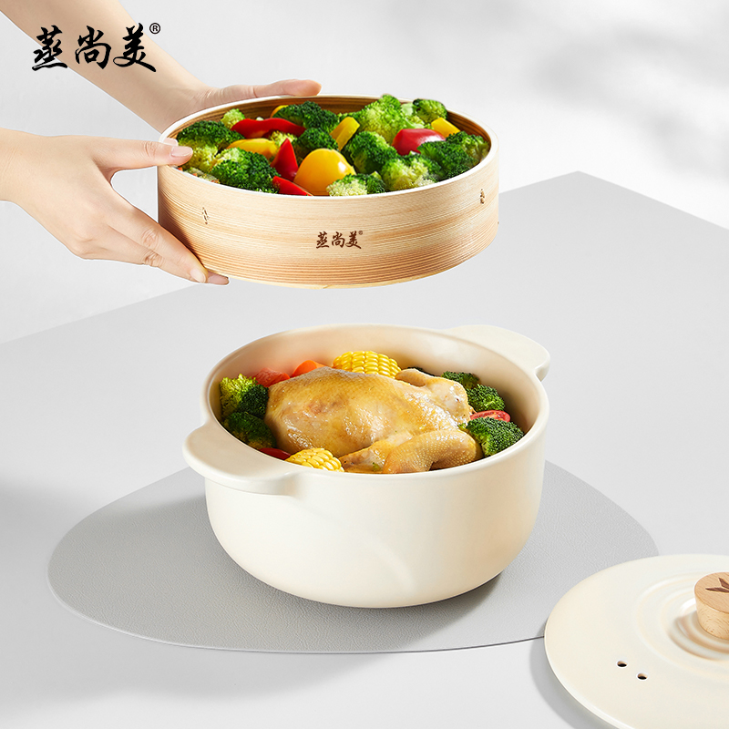柳杉木下牙口蒸笼宝宝辅食锅蒸屉家用黄家蒸子手工制作早餐甑子