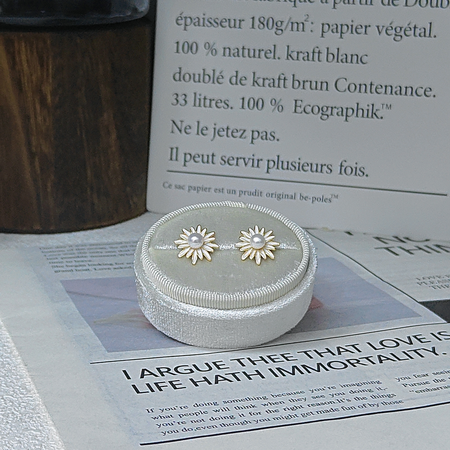 适合春天的小雏菊耳钉女小众轻奢耳环