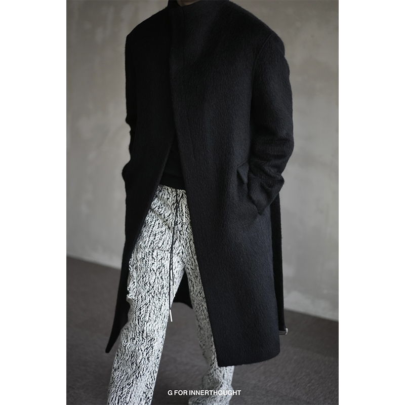 G FOR INNERTHOUGHT|羊驼毛羊毛夹里鹅绒JI简睡衣款大衣