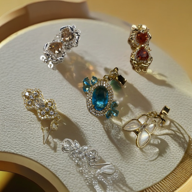 希希DIY超级福袋高保色插销扣连接扣吊坠圆珠花托DIY配件