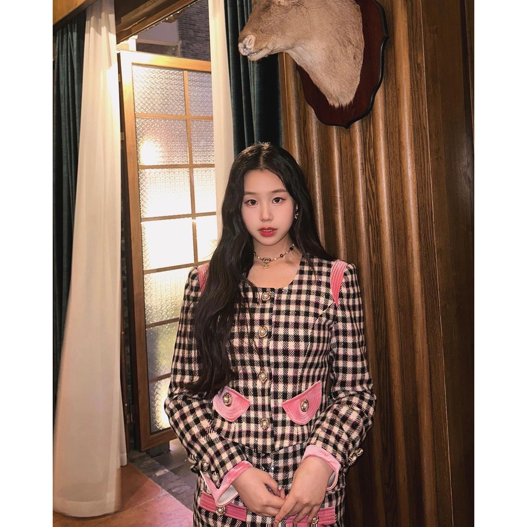 【DÉ MYSTÈRE】拉拉家2024春季复古格纹富家千金外套裤裙GFC2401010