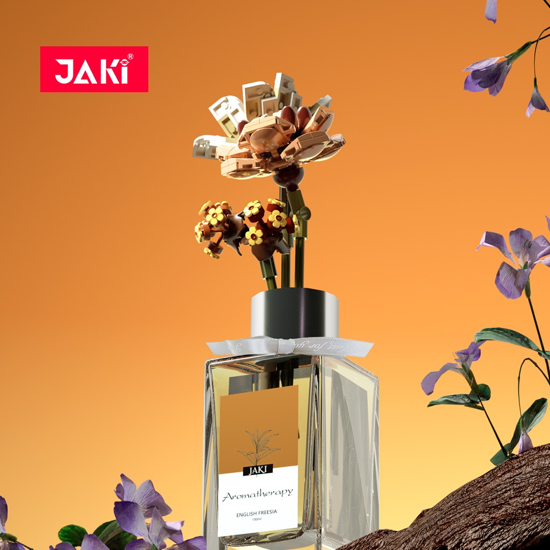 新佳奇积木香薰永生花艺系列积木花摆件