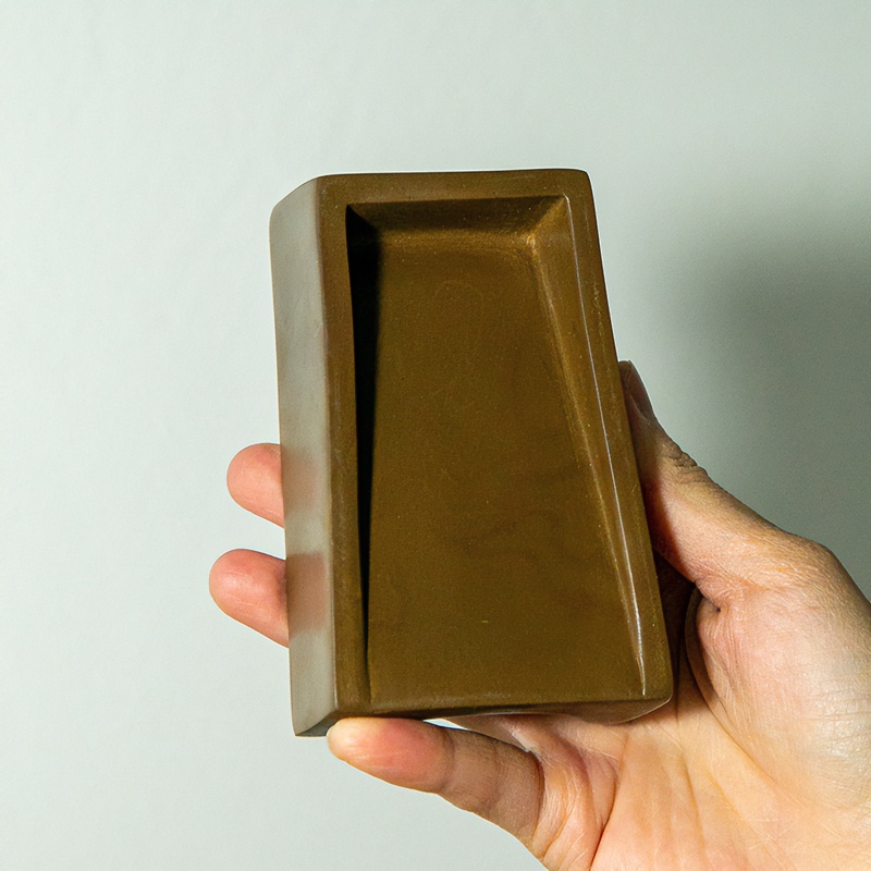 绛州《小抄手》国家级非遗绛州澄泥砚采用手工雕刻简约造型砚