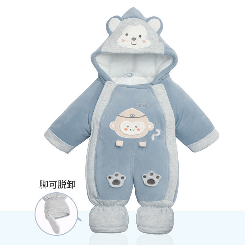 秋冬爆款宝宝外出服连体冬男女婴儿加棉加厚可爱爬爬服新生儿保暖
