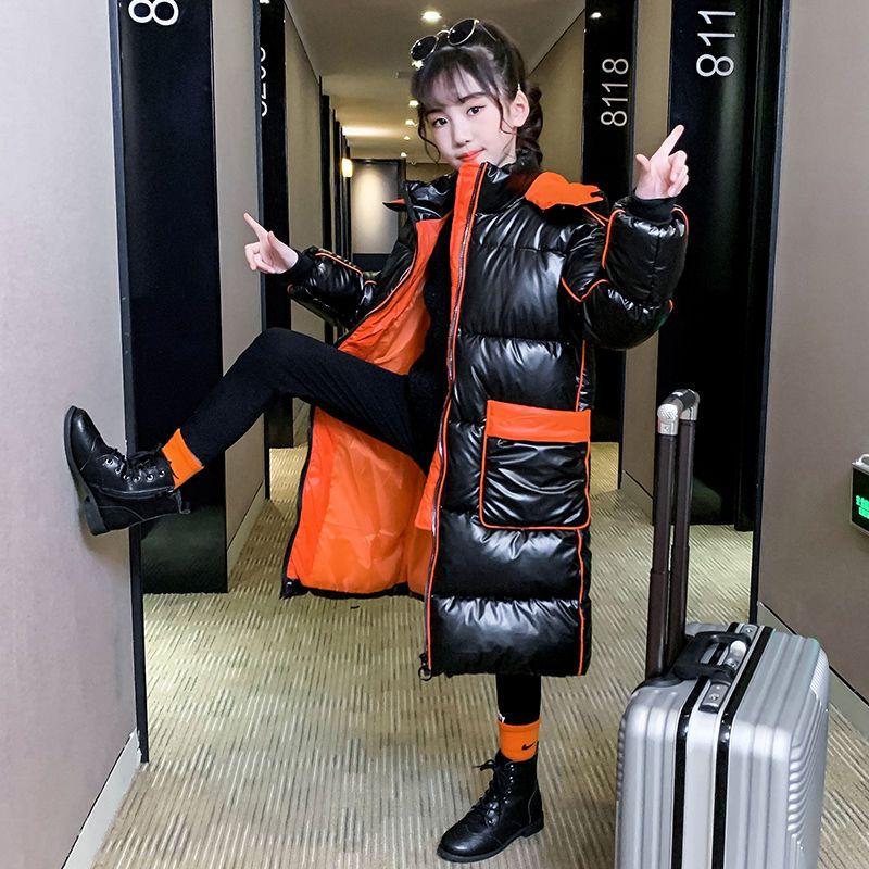 女童棉服冬装2023新款女孩韩版棉袄大儿童洋气中长款棉衣外套