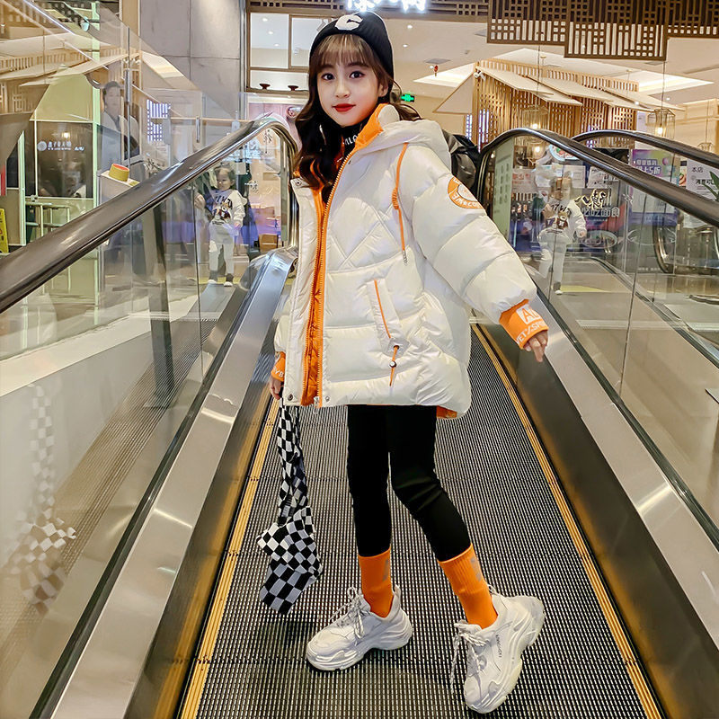 女童棉服2023冬装新款韩版加厚棉袄外套免洗亮面棉衣儿童潮