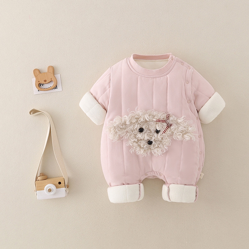 小狗加厚400外出服夹棉保暖婴儿宝宝闭档加厚幼儿新生儿加厚