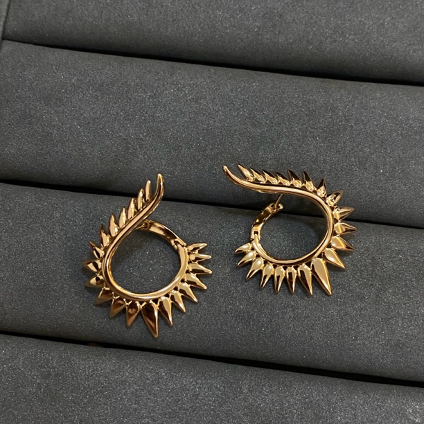 合金耳饰 iLaruN新款红金色耳扣