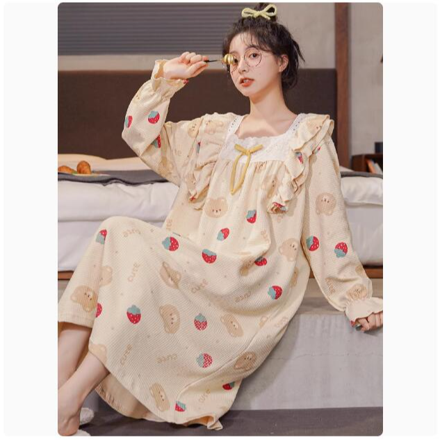 9【品牌高货清伧 秋冬款限量】睡衣女春秋款长袖睡裙休闲901-999