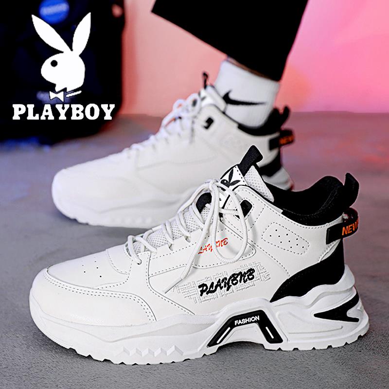 PLAYBOY男鞋冬季款鞋子男款青少年运动鞋男小白厚底高帮老爹潮鞋