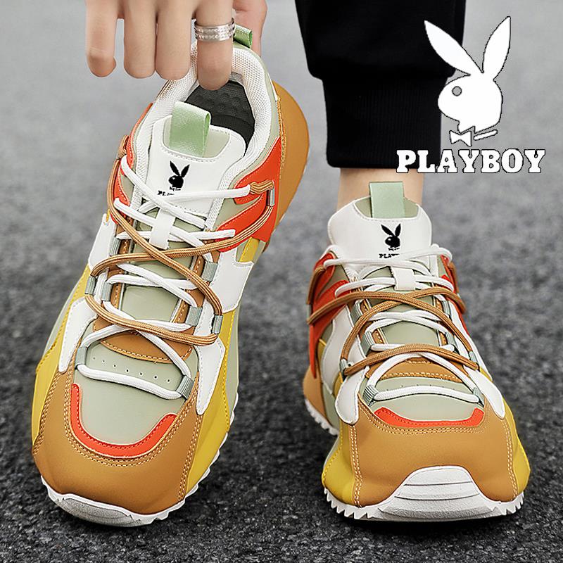 PLAYBOY老爹鞋男款冬季国潮网红爆款包底男鞋跑步休闲增高运动鞋
