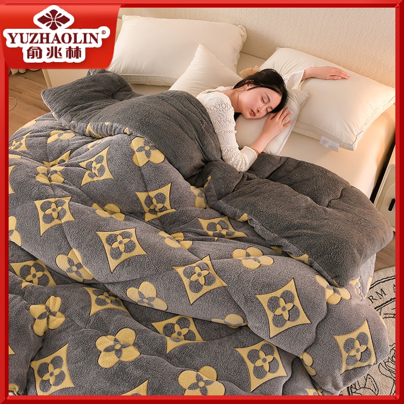 俞兆林羊羔绒被子加厚保暖珊瑚绒秋冬被雪花绒加绒被双面双层商品图