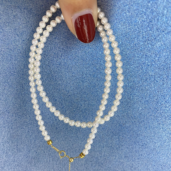 [特选天花板】超亮小灯泡极光baby珍珠18k金可调节延长扣小米珠链