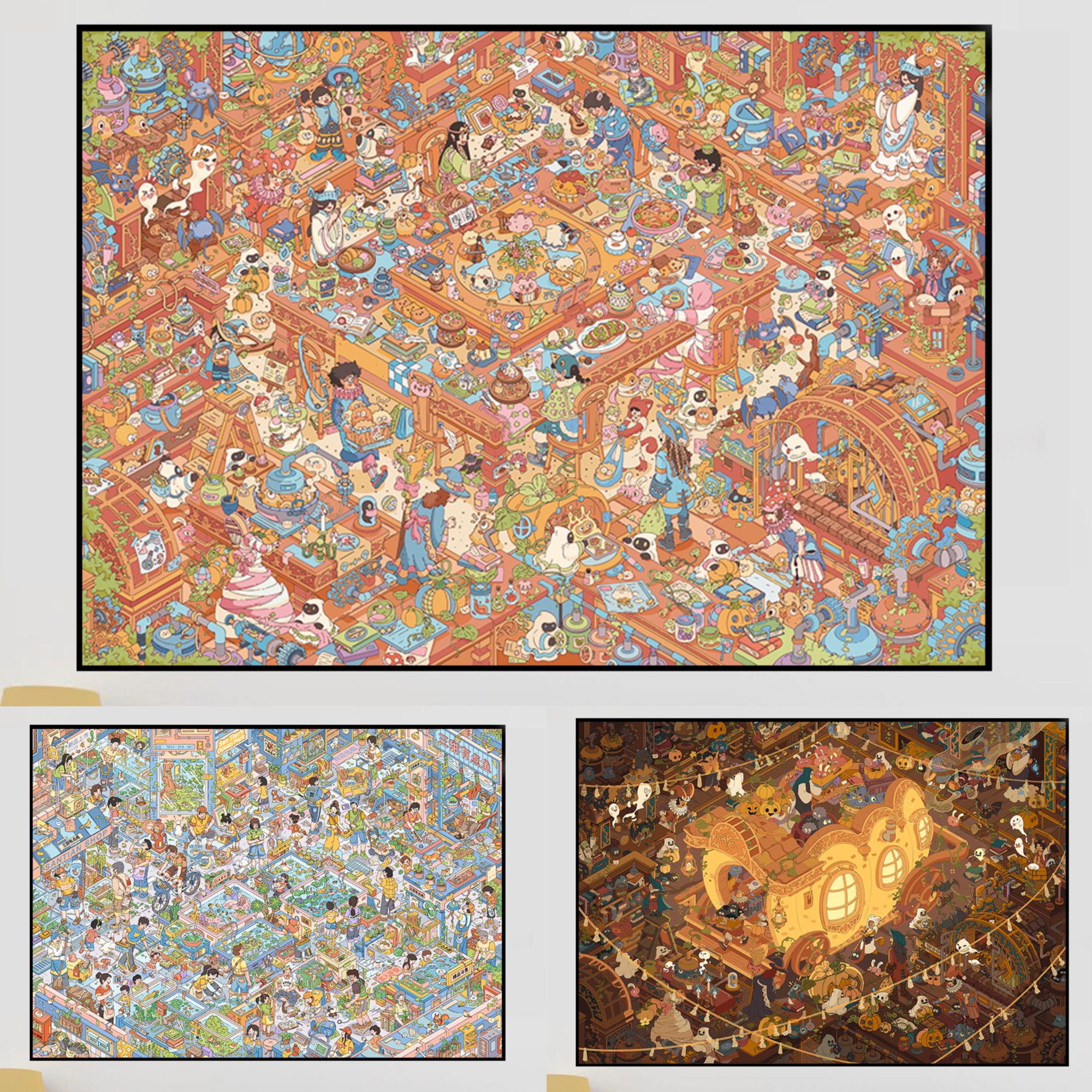 【三甜老师 大场景合集】70*100CM治愈DIY数字油画丙烯手工装饰画