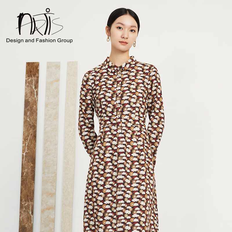 雅迪斯ARTIS女装意大利进口面料印花衬衣裙AR5417004-010