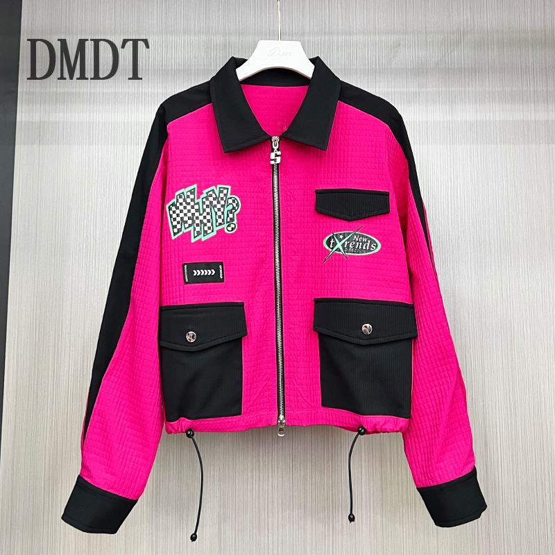 【多米潮牌】新品字母印花瘦百搭休闲长袖女潮外套JCF317