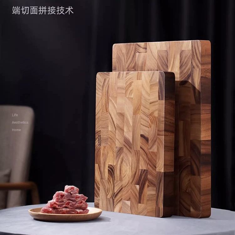 泰国进口菜板家用大号木制加厚相思木案板圆形长方形棋格实木砧板