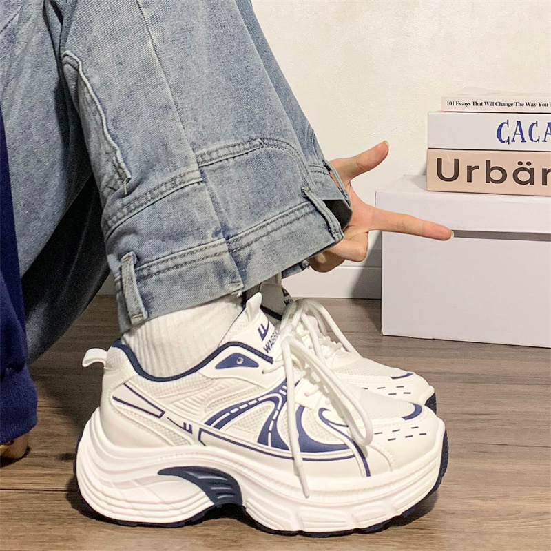 回力女鞋克莱因蓝老爹鞋厚底超轻跑步鞋2025夏季超火运动休闲鞋女