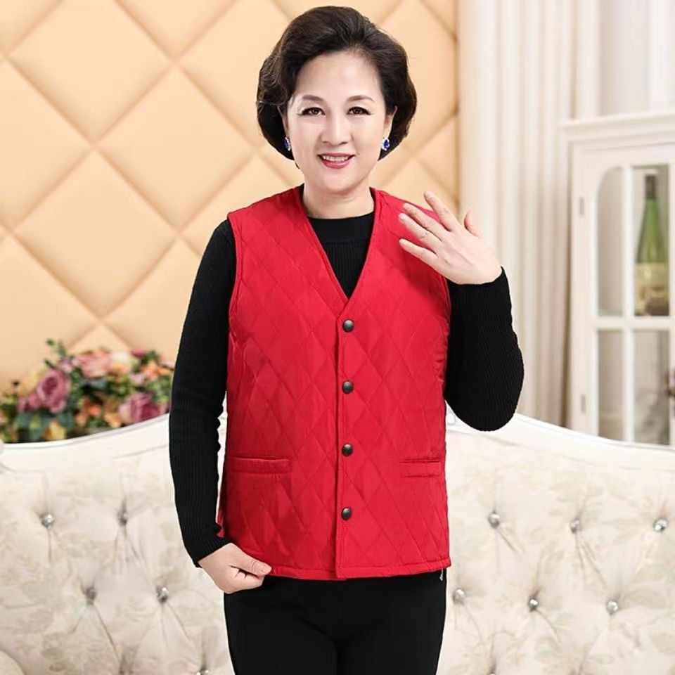 冬季中老年加厚内穿女士保暖马甲