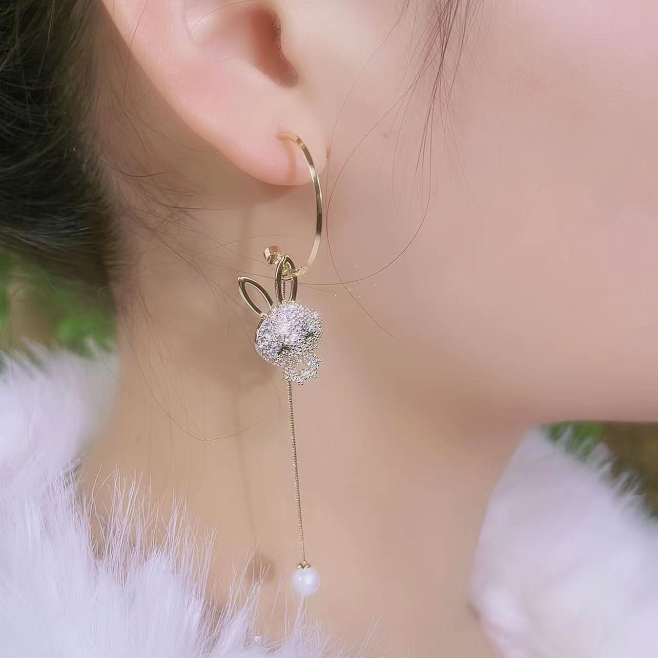 铜合金耳饰 （153号）兔子Ab款耳环耳饰精致轻奢气质百搭